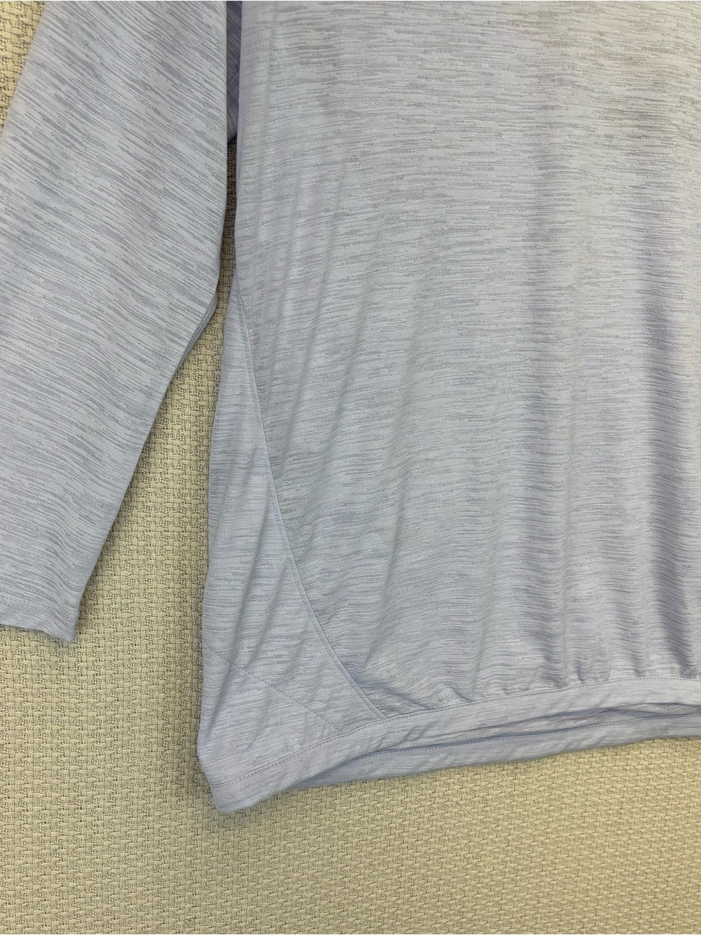 Athleta Blue Crossover Blouse Women's Medium Long Sheer Sleeves Lightweight Top - Picture 3 of 9